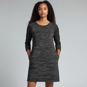 Twik Simons Knit Sweater Dress Size M Black Gray Marled